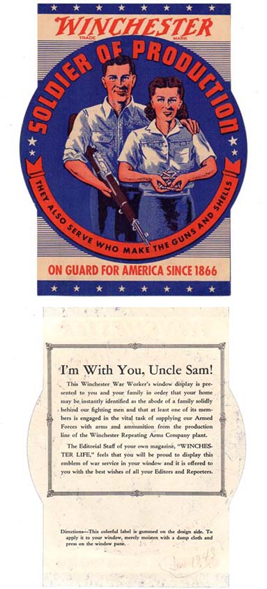 1943 Winchester Window Decal  1943 Winchester Window Decal